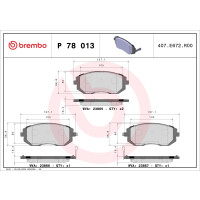 Bremsbelagsatz Scheibenbremse 16 mm BREMBO für u.a....
