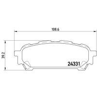 Brake pad set disc brake 14 mm BREMBO for SUBARU FORESTER...