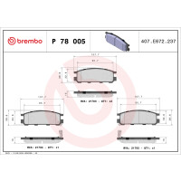 Bremsbelagsatz Scheibenbremse 15 mm BREMBO für u.a....
