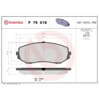 Bremsbelagsatz Scheibenbremse 17 mm BREMBO für u.a....