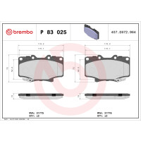 Bremsbelagsatz Scheibenbremse 15 mm BREMBO passend...