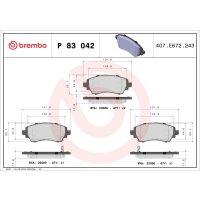 Brake pad set disc brake 18 mm BREMBO for e.g. TOYOTA...