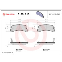 Brake pad set disc brake 16 mm BREMBO suitable for e.g....