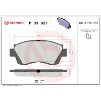 Brake pad set disc brake 17 mm BREMBO suitable for e.g....