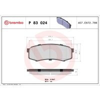 Bremsbelagsatz Scheibenbremse 15 mm BREMBO für u.a....