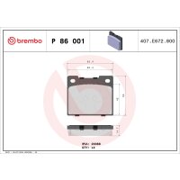 Brake pad set disc brake 14 mm BREMBO for e.g. TRIUMPH...
