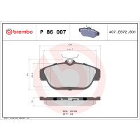 Brake pad set disc brake 18 mm BREMBO suitable for e.g....