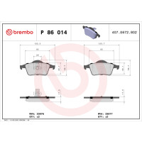 Brake pad set disc brake 18 mm BREMBO suitable for e.g....