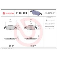 Brake pad set disc brake 19 mm BREMBO suitable for e.g....