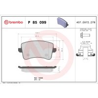 Brake pad set disc brake 18 mm BREMBO suitable for e.g....