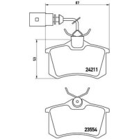 Brake pad set disc brake 17 mm BREMBO suitable for e.g....