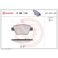 Brake pad set disc brake 18 mm BREMBO for e.g. SKODA OCTAVIA