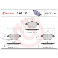 Brake pad set disc brake 20 mm BREMBO suitable for e.g....