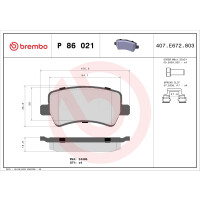 Bremsbelagsatz Scheibenbremse 17 mm BREMBO für u.a....