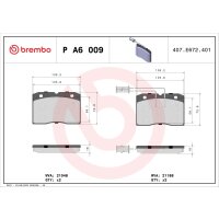 Brake pad set disc brake 18 mm BREMBO for IVECO DAILY and...
