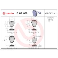 Brake pad set disc brake 19 mm BREMBO suitable for e.g....