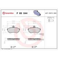 Brake pad set disc brake 20 mm BREMBO suitable for e.g....