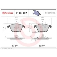 Brake pad set disc brake 20 mm BREMBO suitable for e.g....