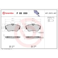 Bremsbelagsatz Scheibenbremse 19 mm BREMBO für u.a....