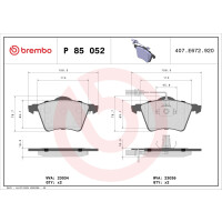 Bremsbelagsatz Scheibenbremse 19 mm BREMBO für u.a....