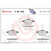 Brake pad set disc brake 21 mm BREMBO suitable for e.g....