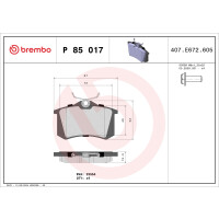 Bremsbelagsatz Scheibenbremse 15 mm BREMBO passend...