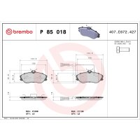 Bremsbelagsatz Scheibenbremse 20 mm BREMBO für u.a....