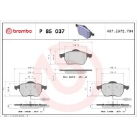 Brake pad set disc brake 20 mm BREMBO suitable for e.g....
