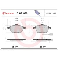 Brake pad set disc brake 20 mm BREMBO suitable for e.g....