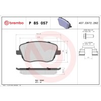 Brake pad set disc brake 19 mm BREMBO for e.g. SKODA...