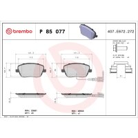Brake pad set disc brake 19 mm BREMBO for e.g. SKODA...