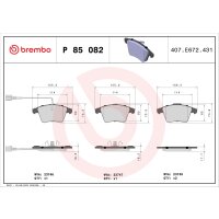 Brake pad set disc brake 18 mm BREMBO for e.g. VW...