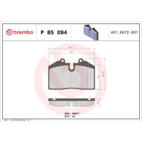 Brake pad set disc brake 18 mm BREMBO suitable for e.g....