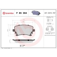 Bremsbelagsatz Scheibenbremse 18 mm BREMBO für u.a....
