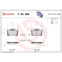 Brake pad set disc brake 17 mm BREMBO for SEAT IBIZA and...