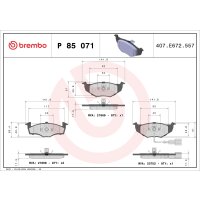 Brake pad set disc brake 17 mm BREMBO suitable for e.g....
