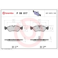 Brake pad set disc brake 18 mm BREMBO suitable for e.g....