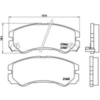 Brake pad set disc brake 17 mm BREMBO for e.g. OPEL FRONTERA