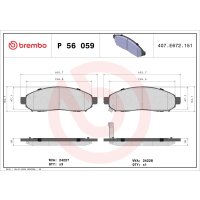 Brake pad set disc brake 17 mm BREMBO for e.g. NISSAN NAVARA