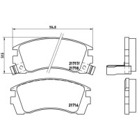 Bremsbelagsatz Scheibenbremse 16 mm BREMBO für u.a....
