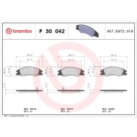 Brake pad set disc brake 17 mm BREMBO suitable for e.g....