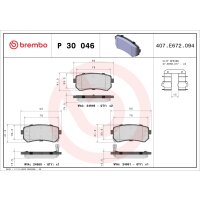 Brake pad set disc brake 17 mm BREMBO suitable for...
