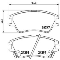Brake pad set disc brake 17 mm BREMBO suitable for...