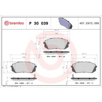 Brake pad set disc brake 17 mm BREMBO suitable for e.g....