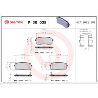 Bremsbelagsatz Scheibenbremse 16 mm BREMBO für u.a....