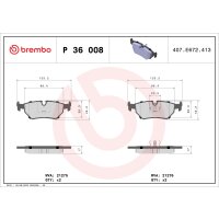Brake pad set disc brake 17 mm BREMBO suitable for e.g....