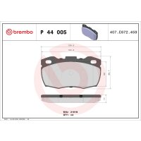 Brake pad set disc brake 18 mm BREMBO for e.g. LAND ROVER...