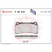 Brake pad set disc brake 18 mm BREMBO suitable for e.g....