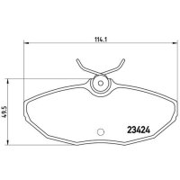 Brake pad set disc brake 18 mm BREMBO for e.g. JAGUAR S-TYPE