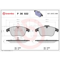 Brake pad set disc brake 19 mm BREMBO suitable for e.g....